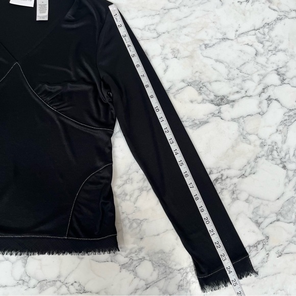 Vintage Y2K Liz Claiborne Womens Top Black Long Sleeve Witchy Fairy Grunge Goth - Picture 9 of 10